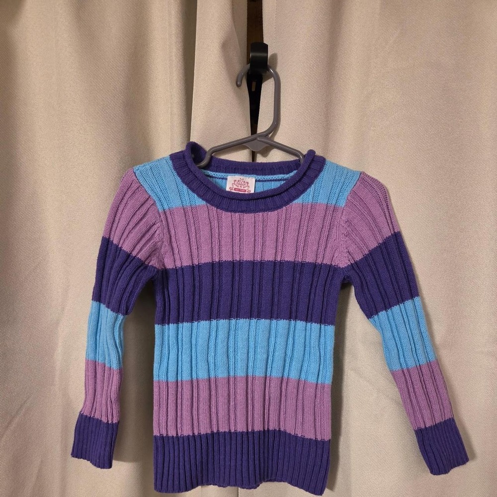 Purple and Blue Colorblock Bodycon Sweater